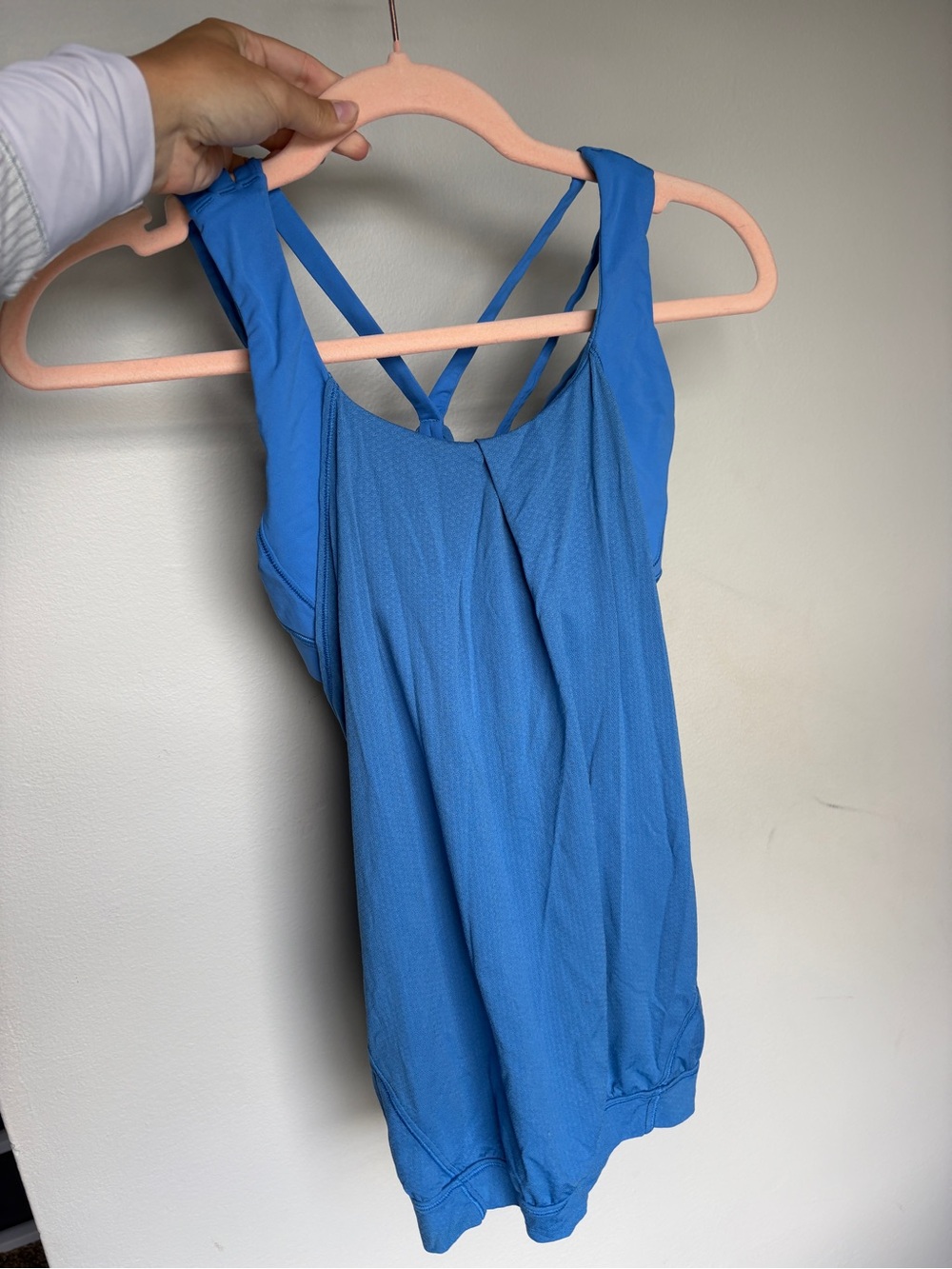 Lululemon Sky Blue Strappy Cross-Back Tank with Built in Sports Bra